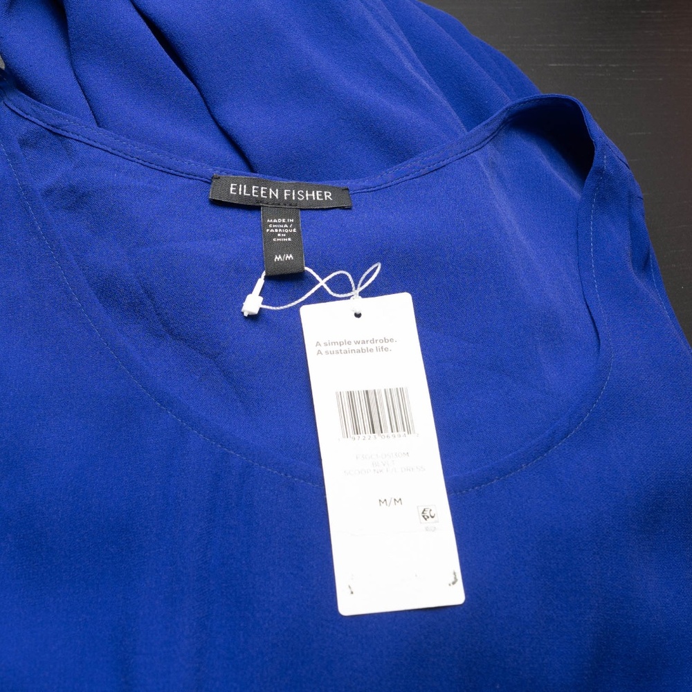 Eileen Fisher - Silk Georgette Scoop Neck Dress‎ - Picture 5 of 10